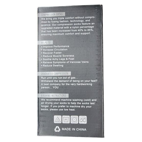 Charmking 2 pair open toe compression socks  Circulation 15-20mmHg Size Small - Picture 3 of 8